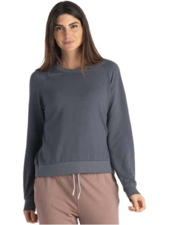 Free Fly Apparel Tops - Free Fly Apparel Women's Bamboo Lightweight Fleece Crew in Storm Cloud Size M